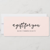 Professioneel Blush Roze Eenvoudig Cadeaubon (Voorkant)