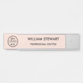 Professioneel Blush Roze Medewerker Personeel Deur Deurbordje (Voorkant)
