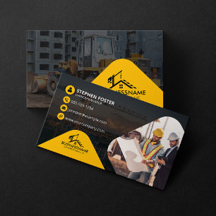 Professioneel Bouwbedrijf Aannemer Bouwer Foto Visitekaartje