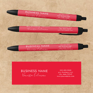 Professioneel Branding Minimalistisch Script Rood Zwarte Inkt Pen