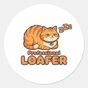 Professioneel Bum Funny Slapende Kat Ronde Sticker