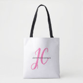 Professioneel Calligrafie Script Monogram Girly Draagtas (Voorkant)