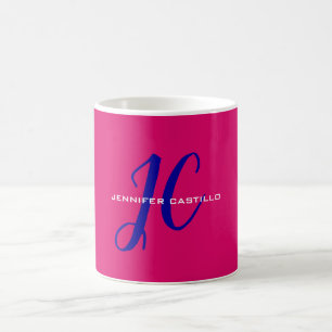 Professioneel Calligrafie Script Monogram Girly Koffiemok