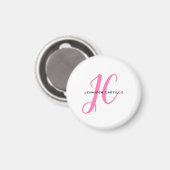 Professioneel Calligrafie Script Monogram Girly Magneet (Voorkant / Achterkant)