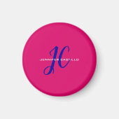 Professioneel Calligrafie Script Monogram Girly Magneet (Voorkant)