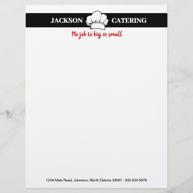 Professioneel Catering Service Briefhoofd (Voorkant)