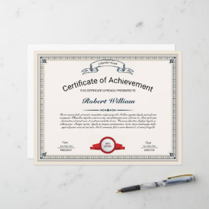 Professioneel certificaat van prestatie Sjabloon