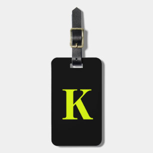 Professioneel Chartreuse Geel Neon Zwart Monogram Bagagelabel