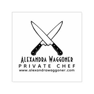 Professioneel Chef, Gekruiste Messen Zakelijk Logo Zelfinktende Stempel