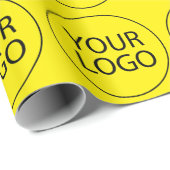 Professioneel Custom Company Logo Zakelijk geel Cadeaupapier (Rol Hoek)