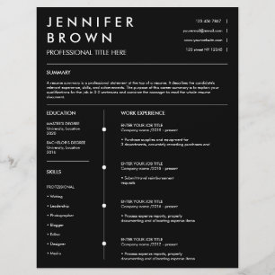 Professioneel cv-template modern cv zwart