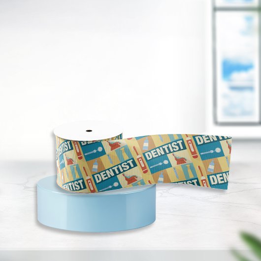 Professioneel dentist-ikoon ontworpen grosgrain lint