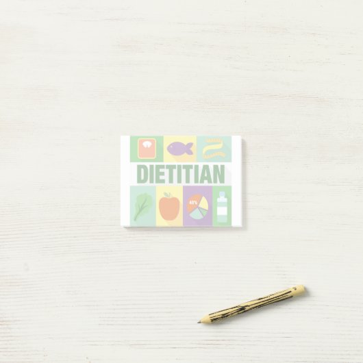 Professioneel diëtitisch pictogrammen ontworpen post-it® notes (Op bureau)