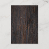 Professioneel Donkerbruin Hout Wit Monogram Visitekaartje (Achterkant)