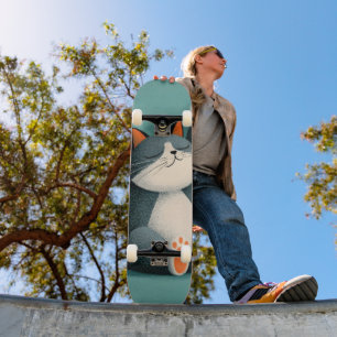Professioneel dutten nemende grappige slapende kat skateboard