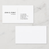 Professioneel, eenvoudig design elegant, wit visitekaartje (Voorkant / Achterkant)