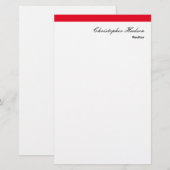 Professioneel Eenvoudig Eerlijk Vastgoed Rood Wit Briefpapier (Voorkant / Achterkant)