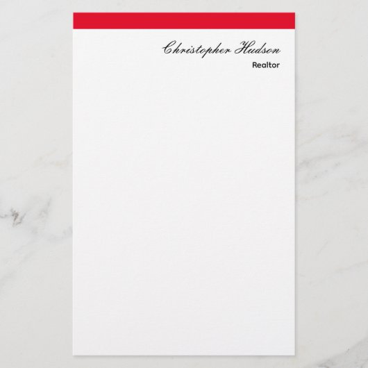 Professioneel Eenvoudig Eerlijk Vastgoed Rood Wit Briefpapier (Voorkant)