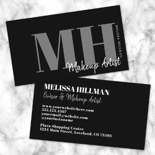 Professioneel Eenvoudig Elegant Zwart Monogram Visitekaartje