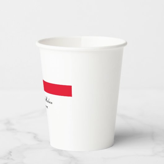 Professioneel Eenvoudig Gewoon Rood Wit Papieren Bekers (Links)