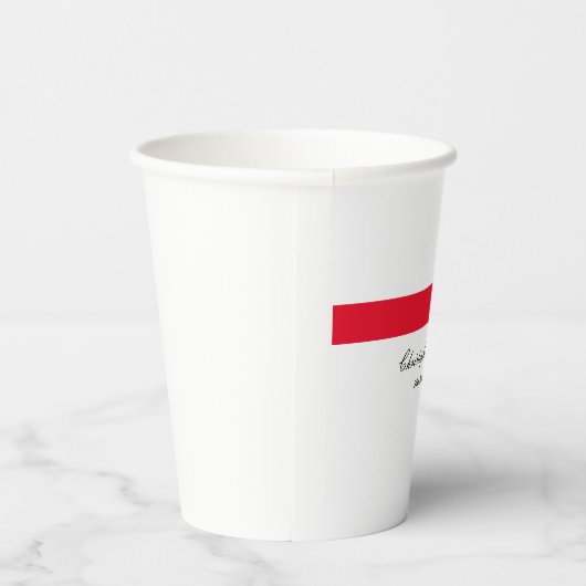 Professioneel Eenvoudig Gewoon Rood Wit Papieren Bekers (Rechts)