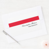 Professioneel Eenvoudig Gewoon Rood Wit Rechthoekige Sticker (Envelop)