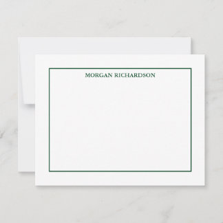 Professioneel Eenvoudig Groen, gepersonaliseerd Notitiekaartje
