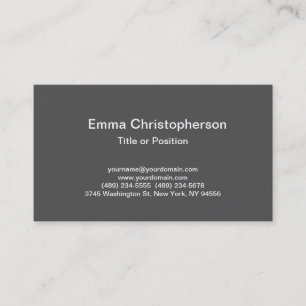 Professioneel Eenvoudig in modern, stijlvol grijs Visitekaartje