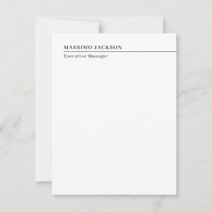 Professioneel eenvoudig minimalistisch modern naam notitiekaartje