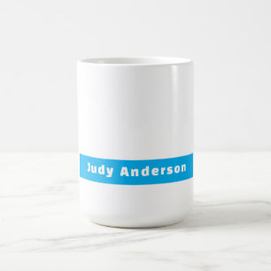 Professioneel Eenvoudig Modern Eerlijk Naam Blauw Koffiemok