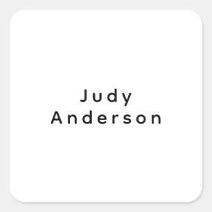 Professioneel Eenvoudig Modern Eerlijk Uw Naam Vierkante Sticker