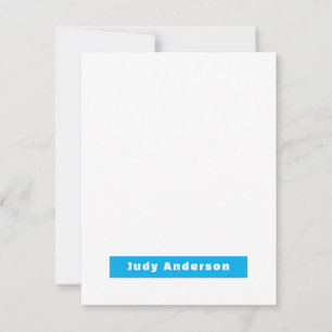 Professioneel Eenvoudig Modern Elegant Naam Blauw  Notitiekaartje