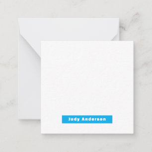 Professioneel Eenvoudig Modern Elegant Naam Blauw Notitiekaartje