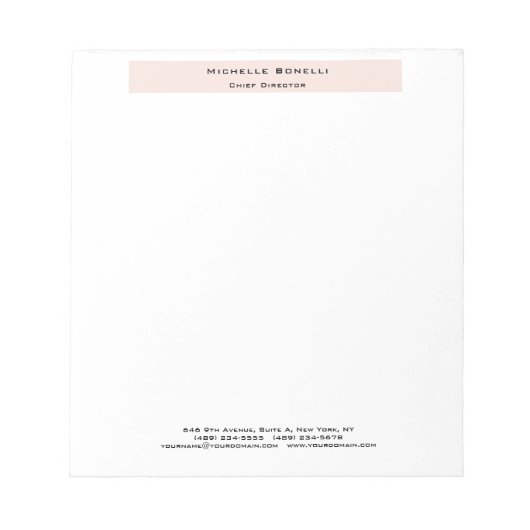 Professioneel Eenvoudig Modern Minimalistisch  Notitieblok (Voorkant)