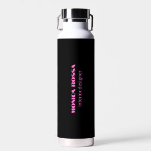 Professioneel Eenvoudig Modern Neon Roze Zwart Waterfles