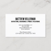 Professioneel Eenvoudig Modern Zwart Wit Monogram Visitekaartje (Achterkant)