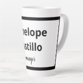 Professioneel, eenvoudig, stijlvol, zwart en wit latte mok (Rechterhoek)