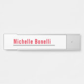 Professioneel, eenvoudig wit, modern deurbordje (Voorkant)