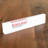 Professioneel, eenvoudig wit, modern naambordje (Zijkant)