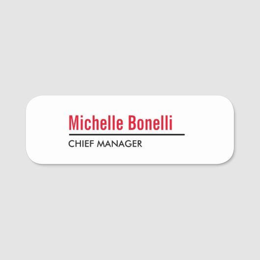 Professioneel, eenvoudig wit, modern naamplaatje (Voorkant)