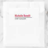 Professioneel, eenvoudig wit, modern rechthoekige sticker (Tas)