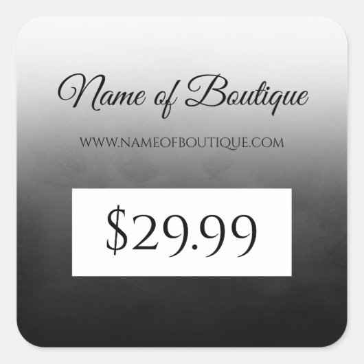 Professioneel Eenvoudig Zwart Boutique Prijs Label (Voorkant)