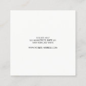 Professioneel, eenvoudig zwart vierkant vierkante visitekaartje (Achterkant)