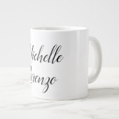 Professioneel, eenvoudig zwart-wit extra grote beker (Voorkant rechts)