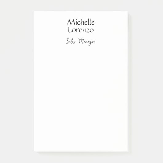 Professioneel, eenvoudig zwart-wit post-it® notes (Voorkant)