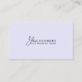 Professioneel Eigen Logo Script QR Code Lavendel Visitekaartje (Voorkant)