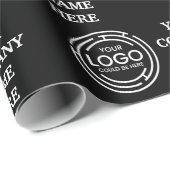Professioneel Elegant Bedrijf Black Business Logo Cadeaupapier (Rol Hoek)