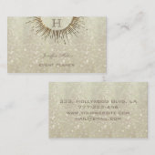 Professioneel elegant chic bokeh glittery monogram visitekaartje (Voorkant / Achterkant)