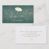 Professioneel elegant chic ginko leaf visitekaartje (Voorkant / Achterkant)