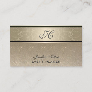 Professioneel elegant chic luxe glittery monogram visitekaartje